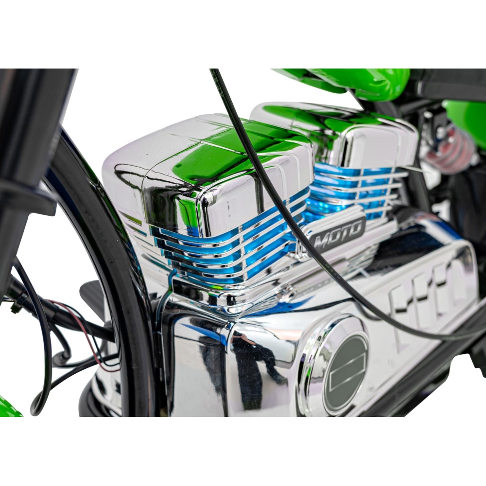 Elektrinis motociklas Chopper Warrior, Green-Elektromobiliai vaikams, Motociklai-e-vaikas