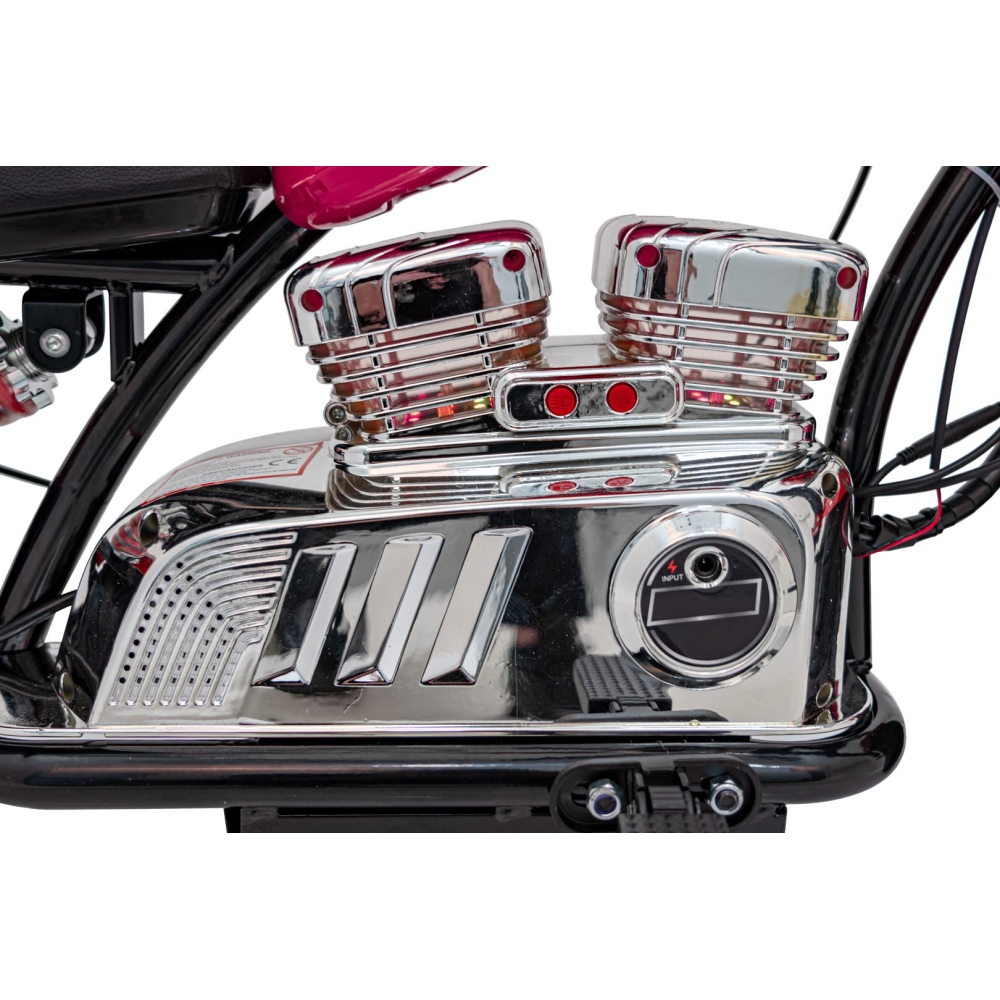 Elektrinis motociklas Chopper Warrior, Pink-Elektromobiliai vaikams, Motociklai-e-vaikas