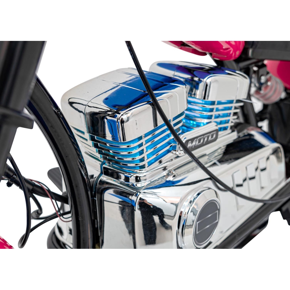 Elektrinis motociklas Chopper Warrior, Pink-Elektromobiliai vaikams, Motociklai-e-vaikas