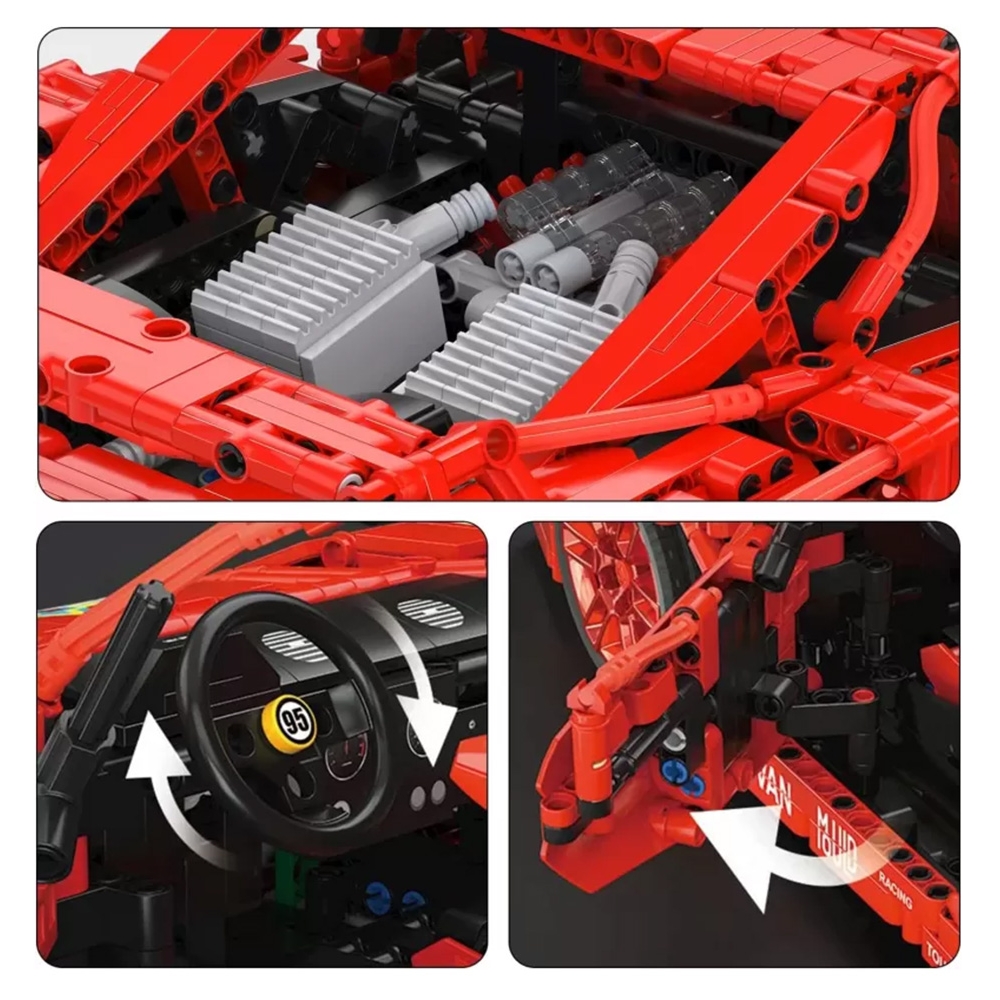 Konstruktorius Sportinis automobilis 2688 el. Raudonas-Žaislai, Konstruktoriai, Lego, statybiniai blokai-e-vaikas