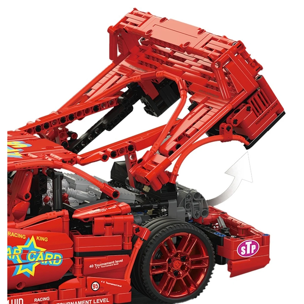 Konstruktorius Sportinis automobilis 2688 el. Raudonas-Žaislai, Konstruktoriai, Lego, statybiniai blokai-e-vaikas
