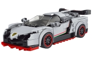 Zestaw Klocków Auto Sportowe 398el. Białe
