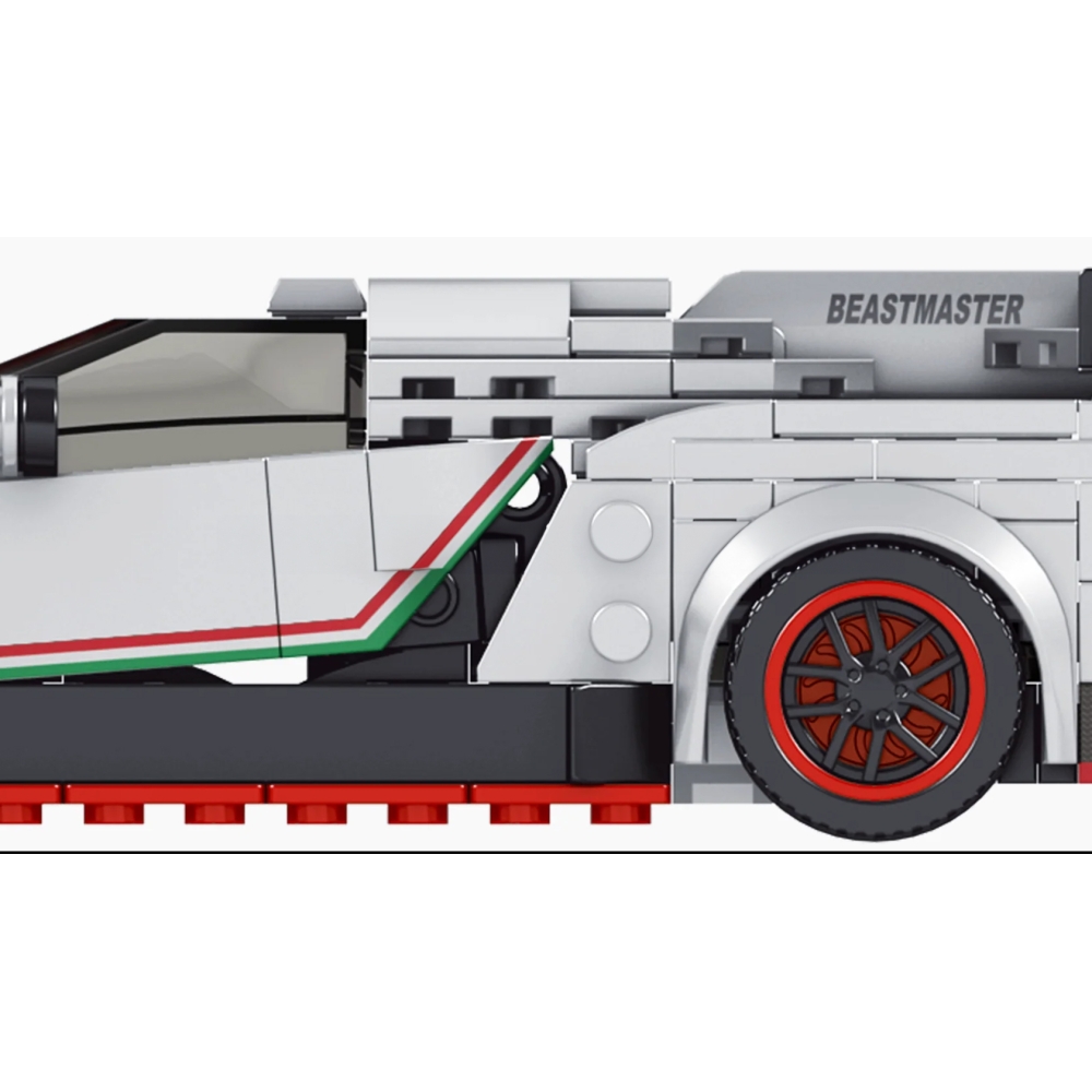 Konstruktorius Sportinis automobilis 398 el. baltas-Žaislai, Konstruktoriai, Lego, statybiniai blokai-e-vaikas