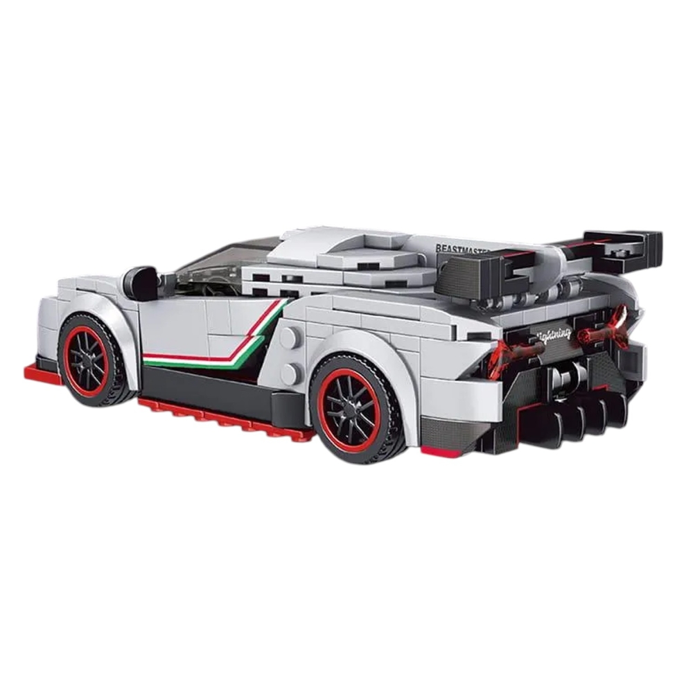 Konstruktorius Sportinis automobilis 398 el. baltas-Žaislai, Konstruktoriai, Lego, statybiniai blokai-e-vaikas