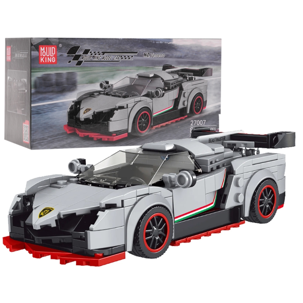 Konstruktorius Sportinis automobilis 398 el. baltas-Žaislai, Konstruktoriai, Lego, statybiniai blokai-e-vaikas