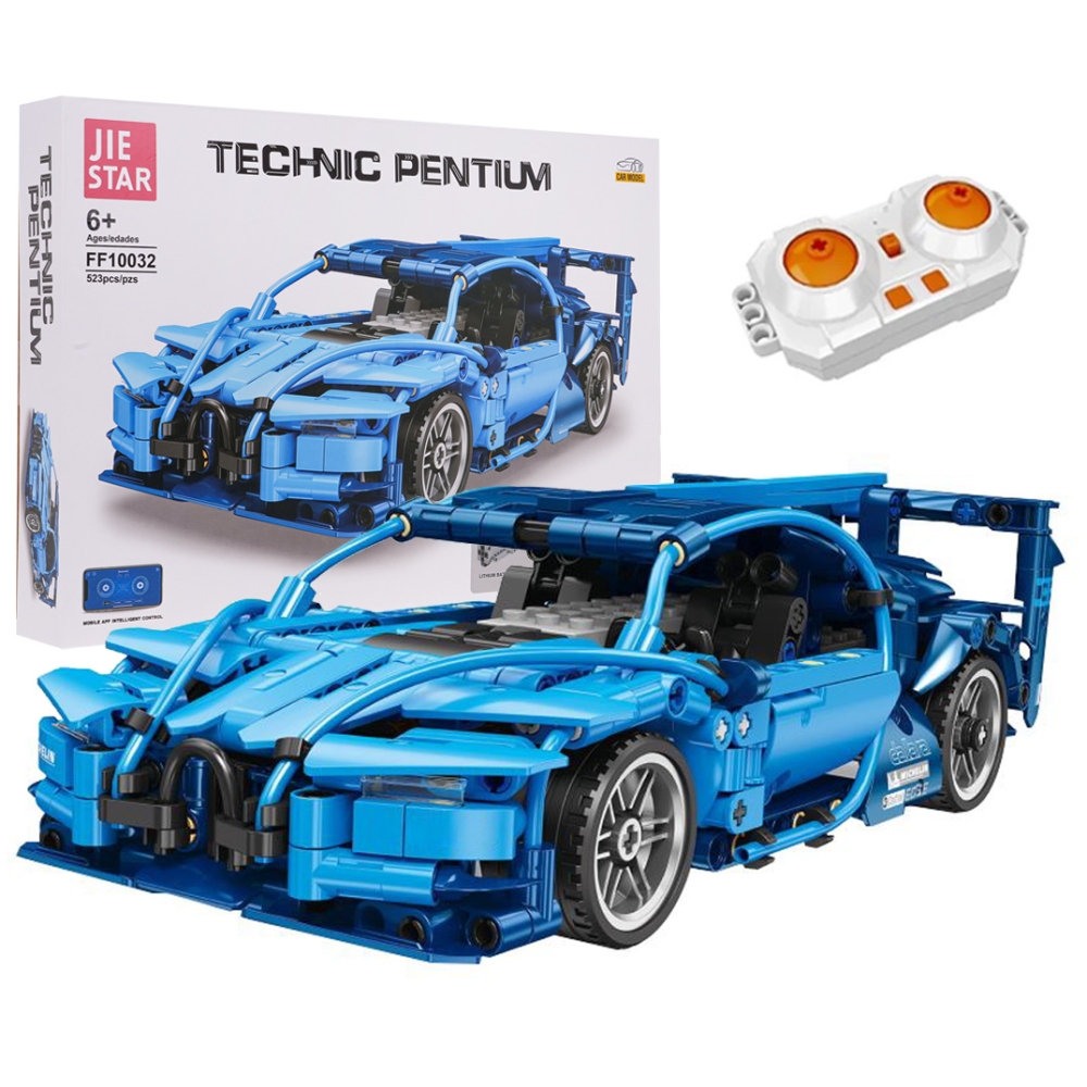 Konstruktorius Automobilis 523 el. Mėlynas-Žaislai, Konstruktoriai, Lego, statybiniai blokai-e-vaikas