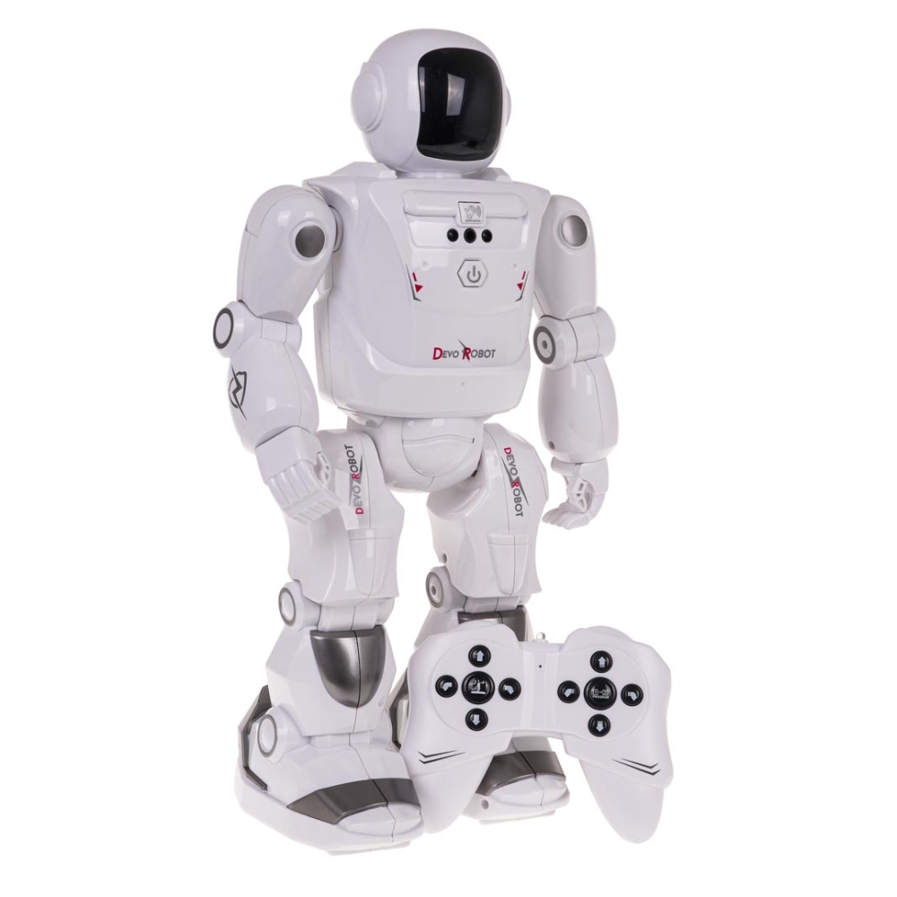 Nuotoliniu būdu valdomas robotas MEGA Robot R/C, baltas-Žaislai, Robotai-e-vaikas