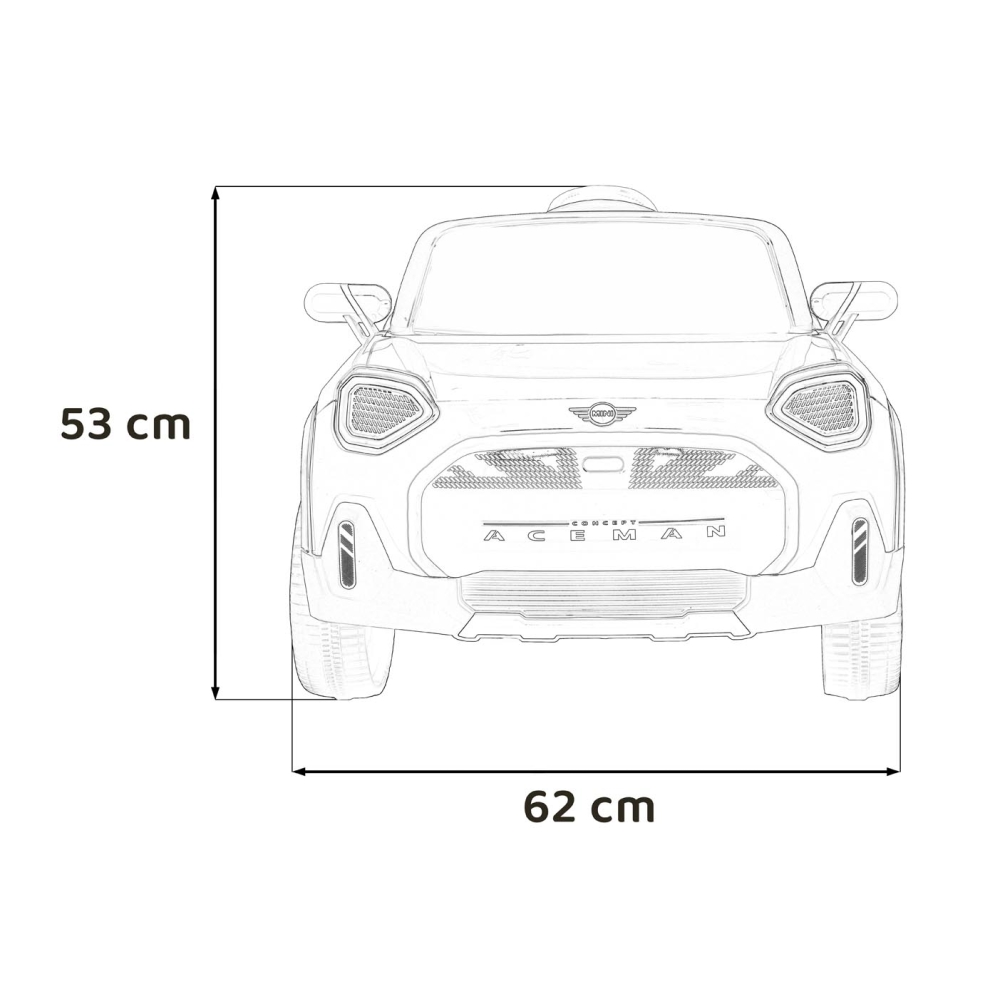 Elektromobilis Mini Concept Aceman, White-Elektromobiliai vaikams, Mašinos-e-vaikas