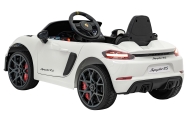 Elektromobilis Porsche Spyder RS 718, White-Elektromobiliai vaikams, Mašinos-e-vaikas
