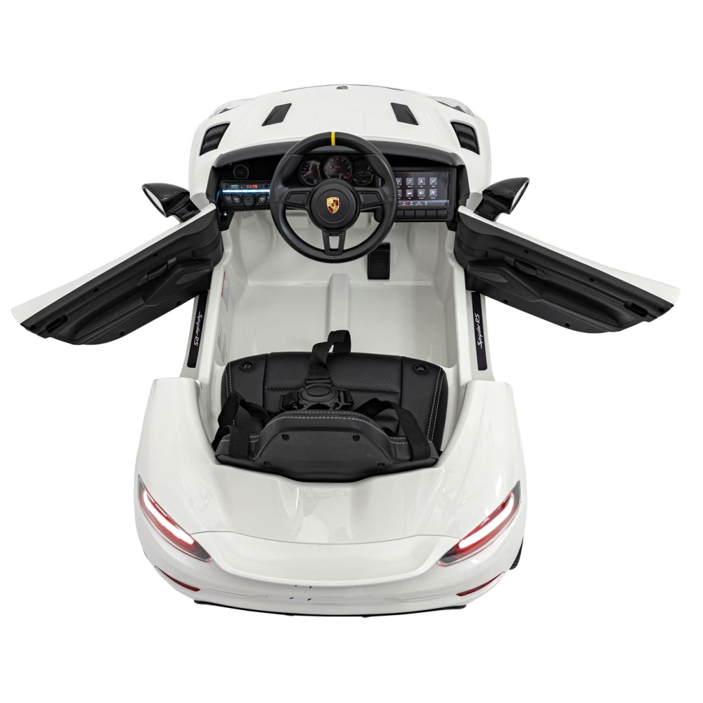 Elektromobilis Porsche Spyder RS 718, White-Elektromobiliai vaikams, Mašinos-e-vaikas