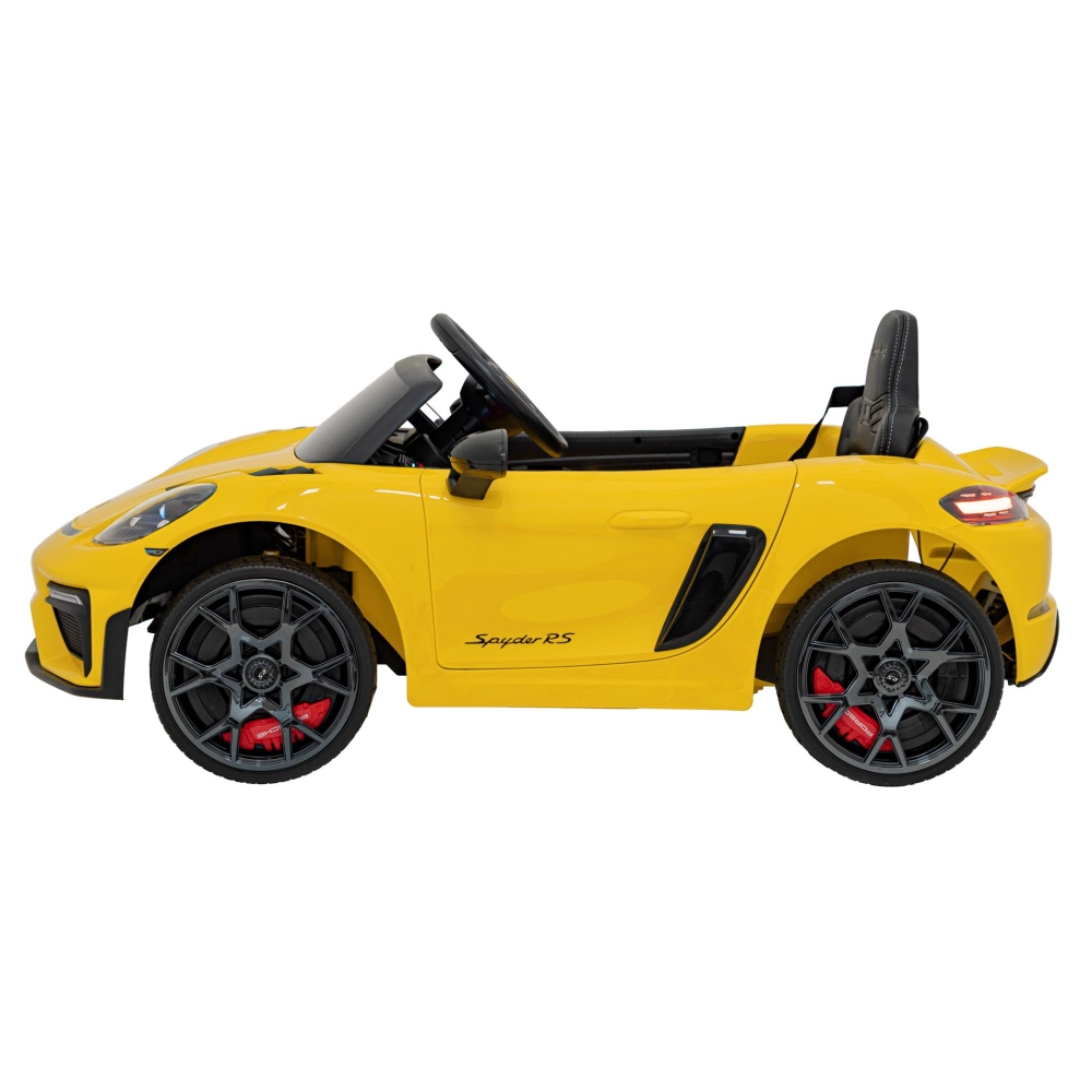 Elektromobilis Porsche Spyder RS 718, Yellow-Elektromobiliai vaikams, Mašinos-e-vaikas