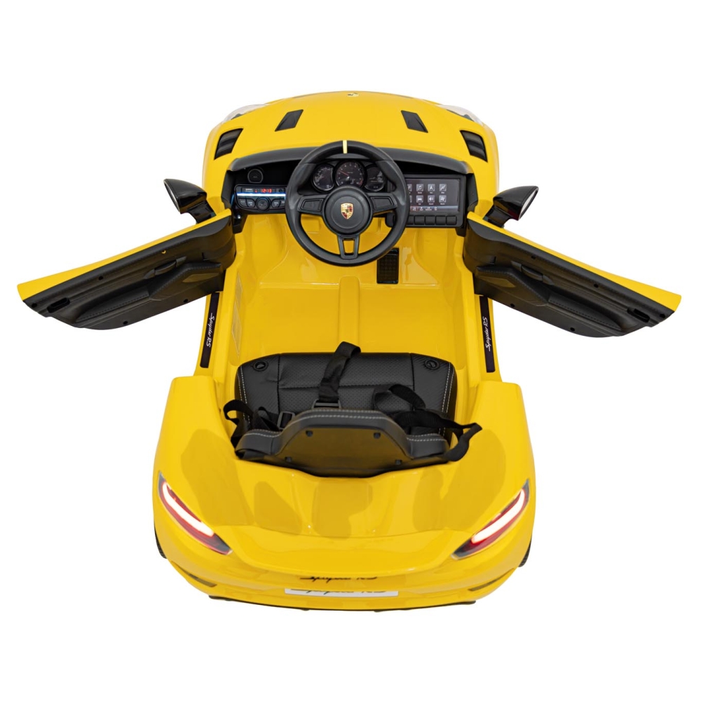 Elektromobilis Porsche Spyder RS 718, Yellow-Elektromobiliai vaikams, Mašinos-e-vaikas