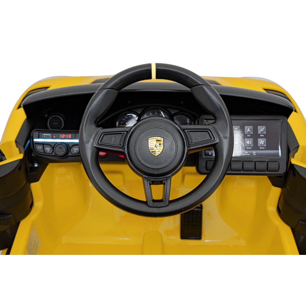 Elektromobilis Porsche Spyder RS 718, Yellow-Elektromobiliai vaikams, Mašinos-e-vaikas