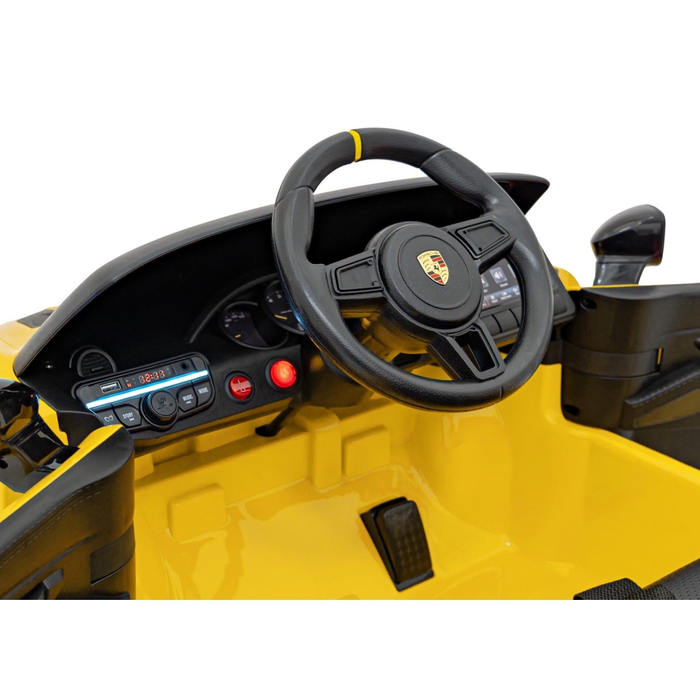 Elektromobilis Porsche Spyder RS 718, Yellow-Elektromobiliai vaikams, Mašinos-e-vaikas