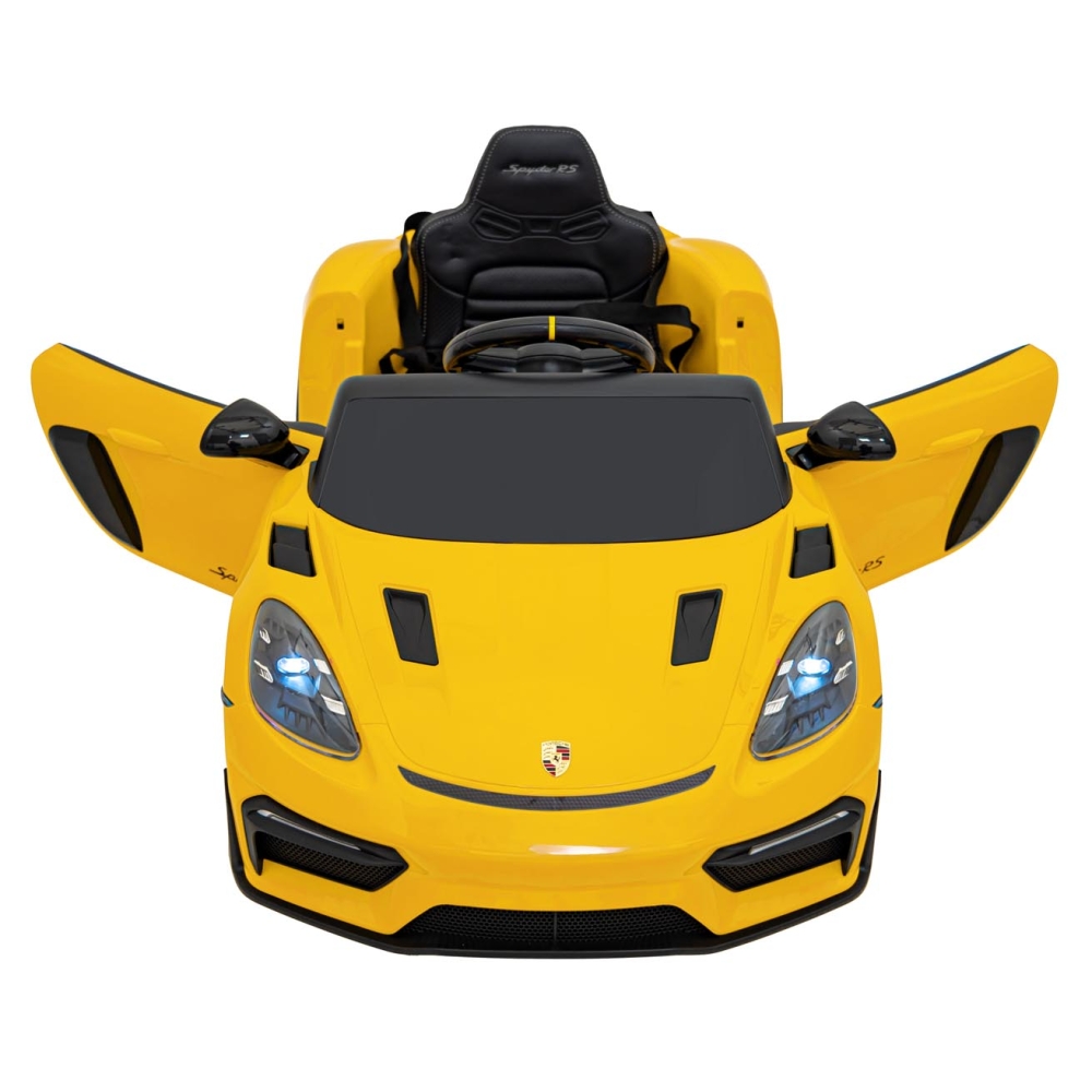 Elektromobilis Porsche Spyder RS 718, Yellow-Elektromobiliai vaikams, Mašinos-e-vaikas