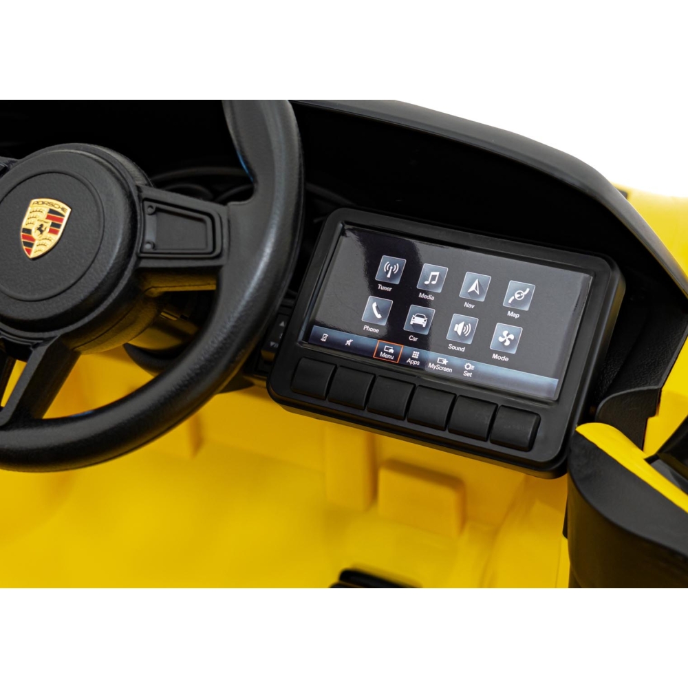 Elektromobilis Porsche Spyder RS 718, Yellow-Elektromobiliai vaikams, Mašinos-e-vaikas