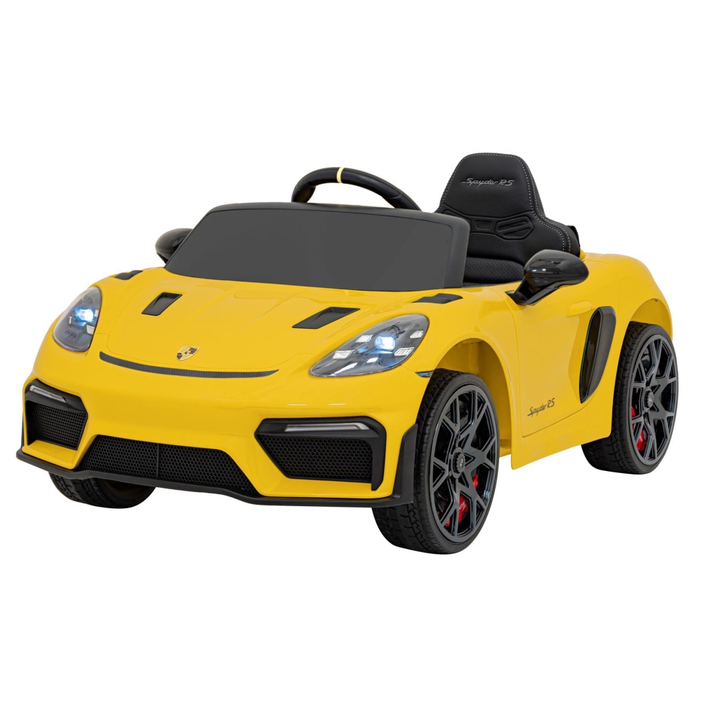 Elektromobilis Porsche Spyder RS 718, Yellow-Elektromobiliai vaikams, Mašinos-e-vaikas