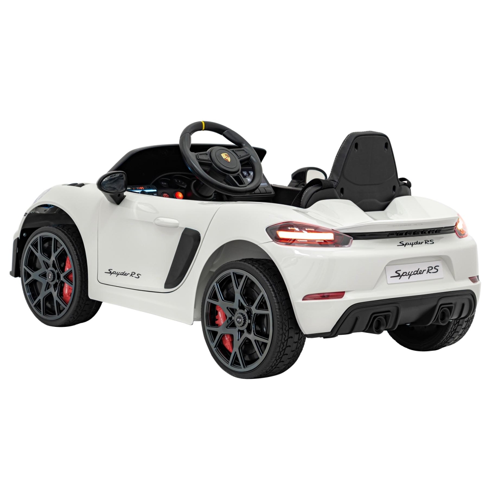 Elektromobilis Porsche 718, lakuotas baltas-Elektromobiliai vaikams, Mašinos-e-vaikas