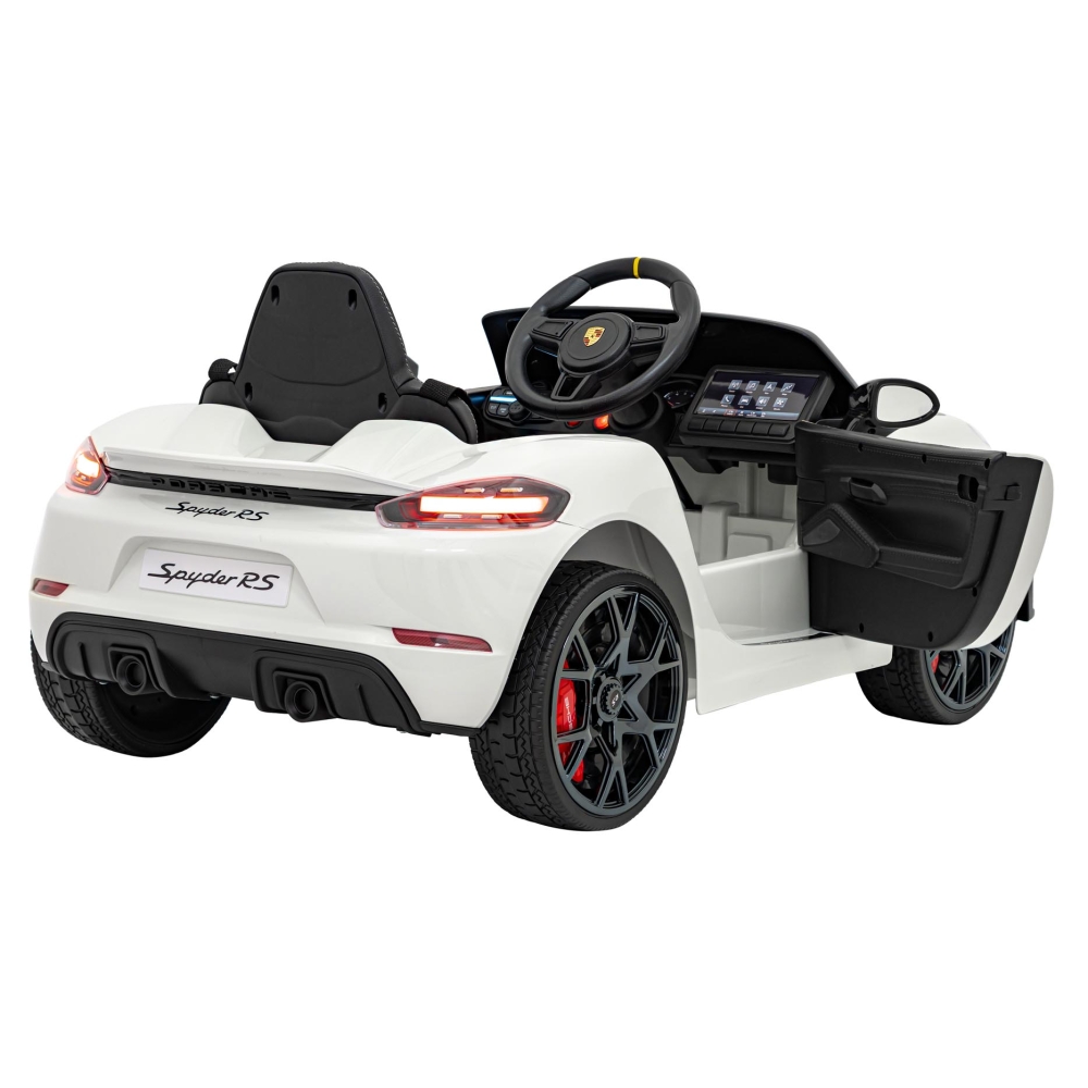 Elektromobilis Porsche 718, lakuotas baltas-Elektromobiliai vaikams, Mašinos-e-vaikas