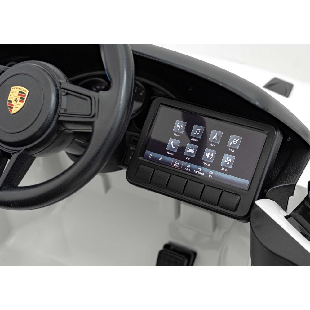 Elektromobilis Porsche 718, lakuotas baltas-Elektromobiliai vaikams, Mašinos-e-vaikas