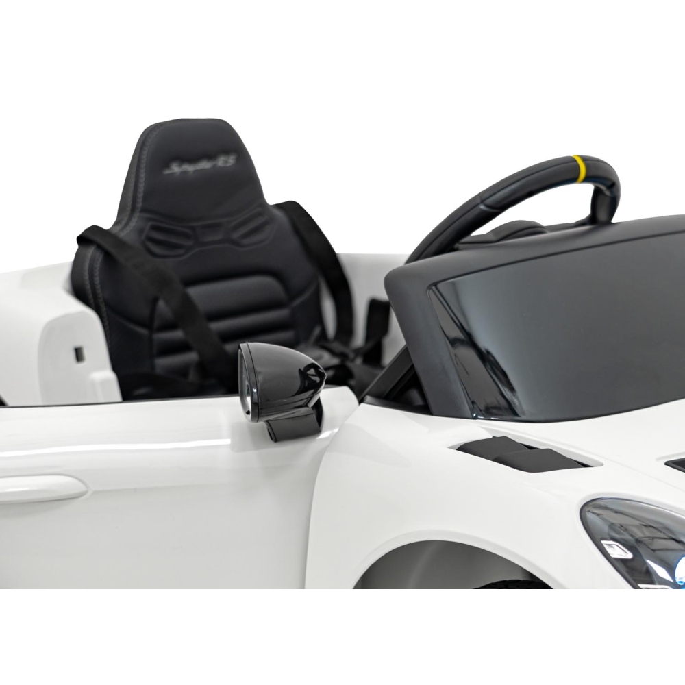 Elektromobilis Porsche 718, lakuotas baltas-Elektromobiliai vaikams, Mašinos-e-vaikas