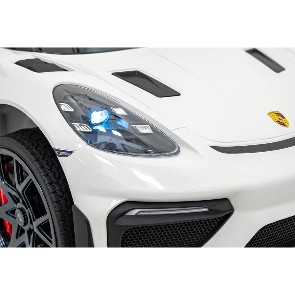 Elektromobilis Porsche 718, lakuotas baltas-Elektromobiliai vaikams, Mašinos-e-vaikas