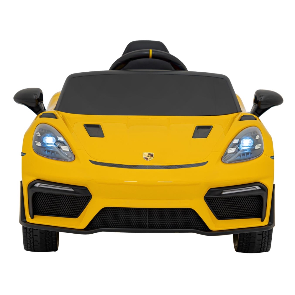 Elektromobilis Porsche 718, lakuotas geltonas-Elektromobiliai vaikams, Mašinos-e-vaikas