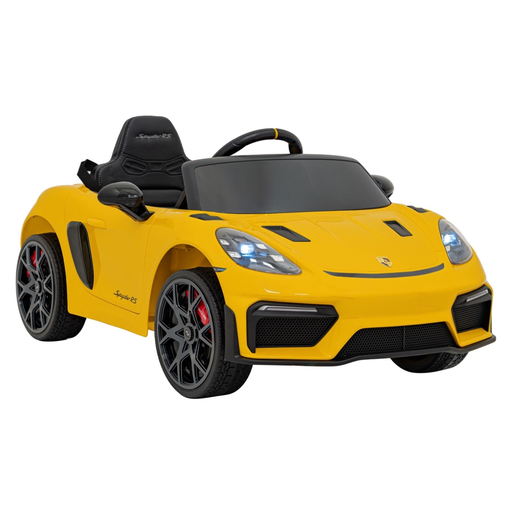 Elektromobilis Porsche 718, lakuotas geltonas-Elektromobiliai vaikams, Mašinos-e-vaikas
