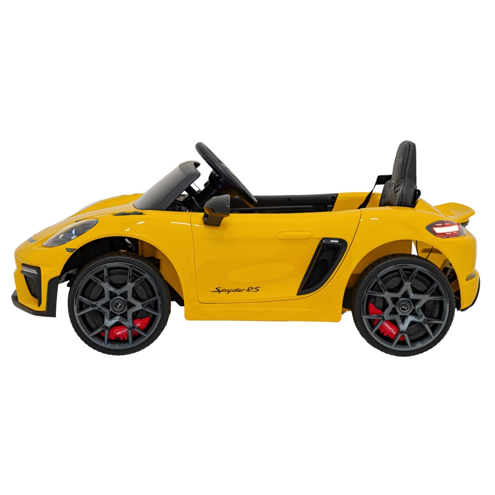 Elektromobilis Porsche 718, lakuotas geltonas-Elektromobiliai vaikams, Mašinos-e-vaikas