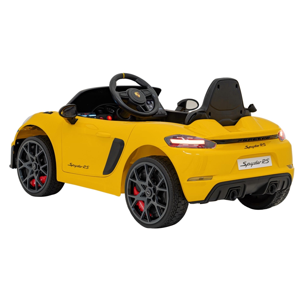 Elektromobilis Porsche 718, lakuotas geltonas-Elektromobiliai vaikams, Mašinos-e-vaikas