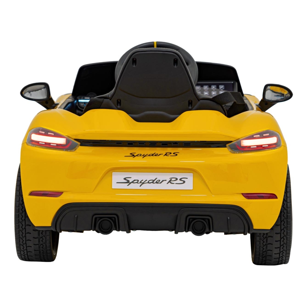 Elektromobilis Porsche 718, lakuotas geltonas-Elektromobiliai vaikams, Mašinos-e-vaikas