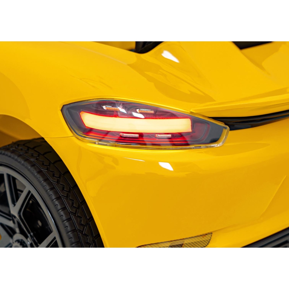 Elektromobilis Porsche 718, lakuotas geltonas-Elektromobiliai vaikams, Mašinos-e-vaikas