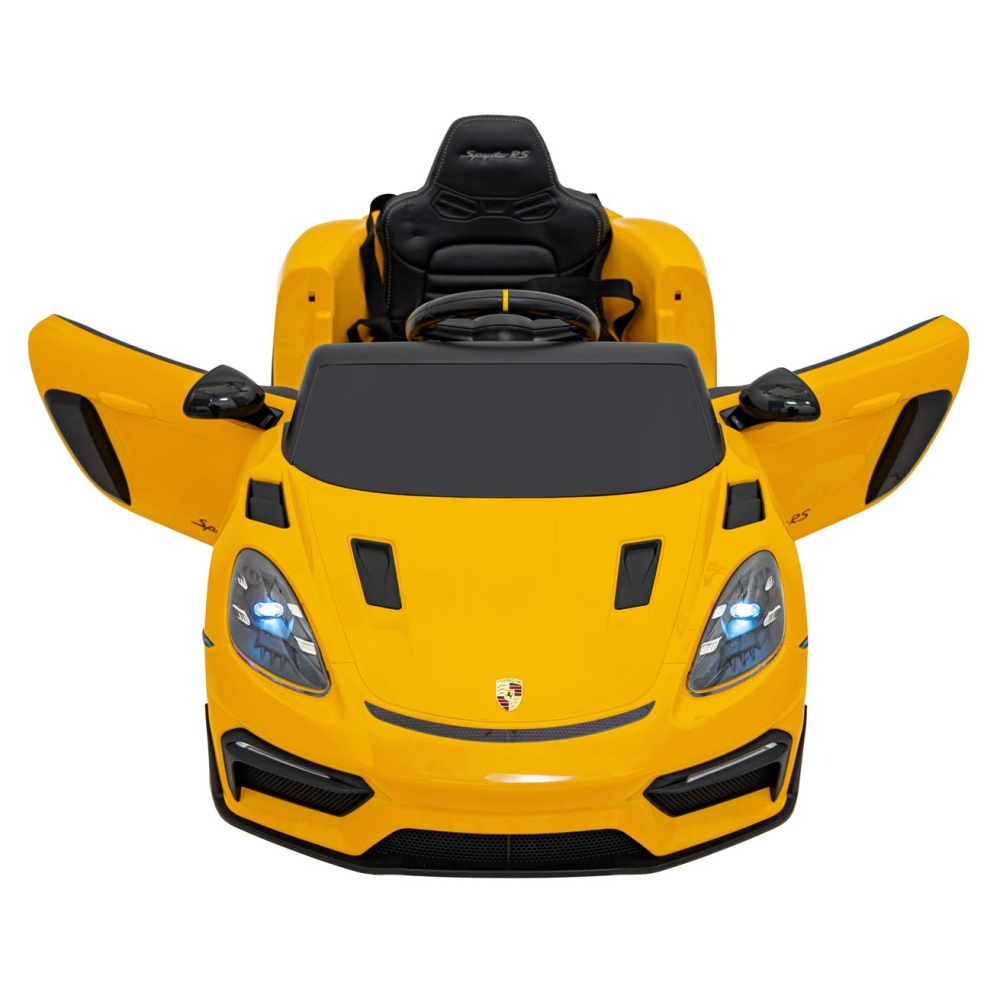 Elektromobilis Porsche 718, lakuotas geltonas-Elektromobiliai vaikams, Mašinos-e-vaikas