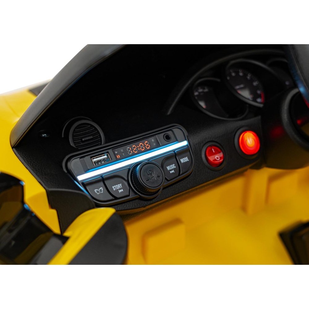 Elektromobilis Porsche 718, lakuotas geltonas-Elektromobiliai vaikams, Mašinos-e-vaikas