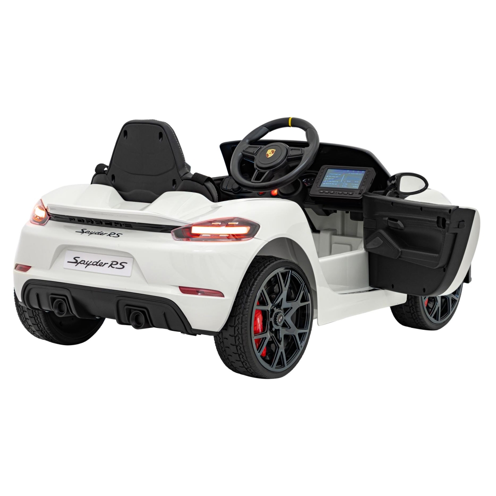Elektromobilis Porsche 718 MP4, White-Elektromobiliai vaikams, Mašinos-e-vaikas