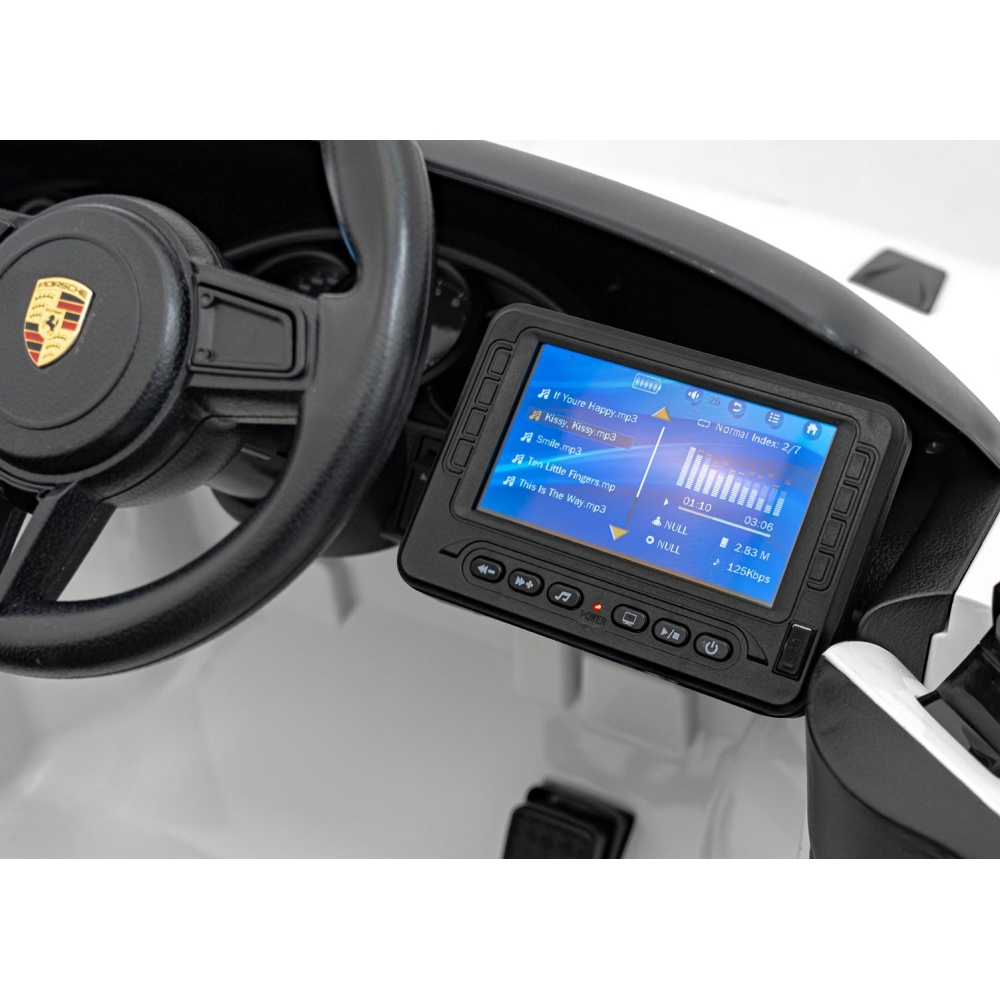 Elektromobilis Porsche 718 MP4, White-Elektromobiliai vaikams, Mašinos-e-vaikas