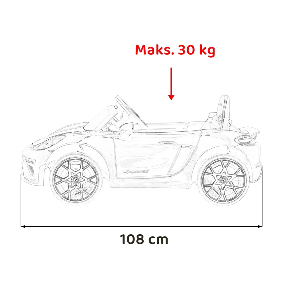 Elektromobilis Porsche 718 MP4, White-Elektromobiliai vaikams, Mašinos-e-vaikas