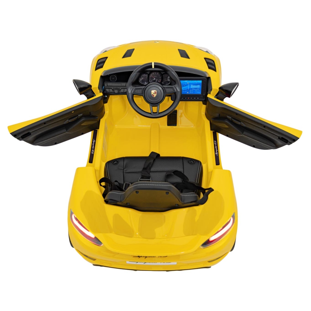 Elektromobilis Porsche 718 MP4, Yellow-Elektromobiliai vaikams, Mašinos-e-vaikas