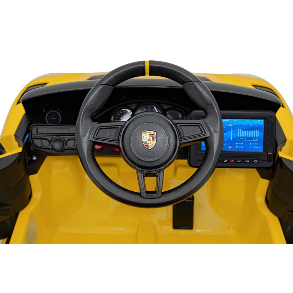 Elektromobilis Porsche 718 MP4, Yellow-Elektromobiliai vaikams, Mašinos-e-vaikas