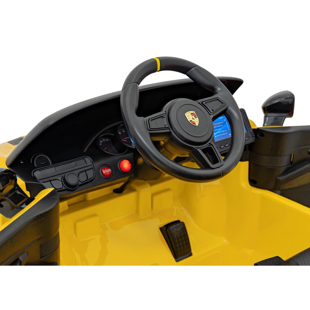 Elektromobilis Porsche 718 MP4, Yellow-Elektromobiliai vaikams, Mašinos-e-vaikas