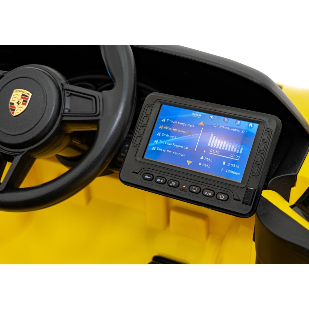 Elektromobilis Porsche 718 MP4, Yellow-Elektromobiliai vaikams, Mašinos-e-vaikas