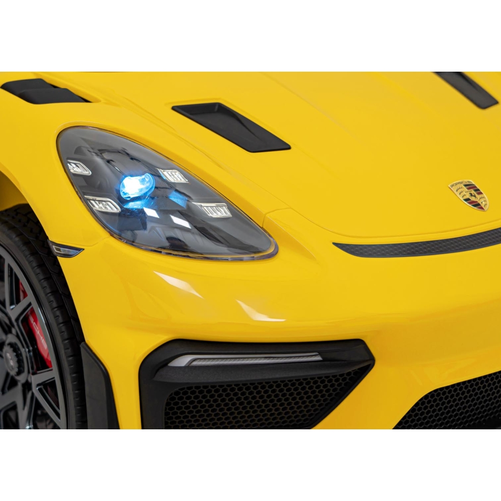 Elektromobilis Porsche 718 MP4, Yellow-Elektromobiliai vaikams, Mašinos-e-vaikas