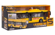 Geltonas autobusas su šviesomis ir garso funkcija
