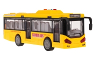 Geltonas autobusas su šviesomis ir garso funkcija