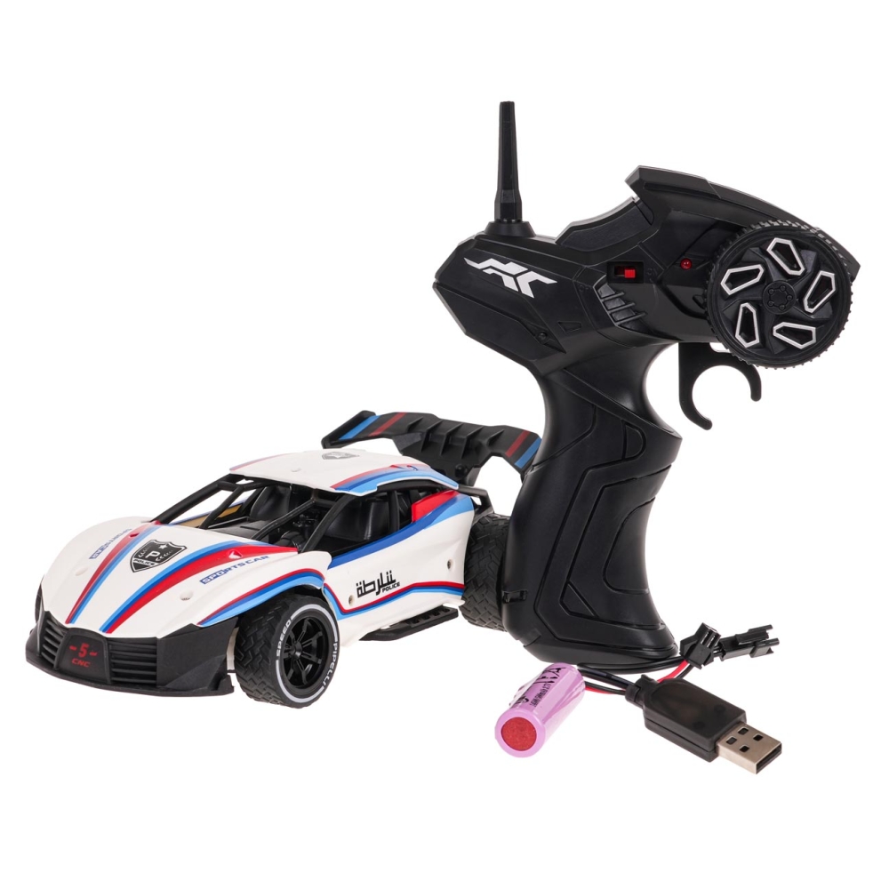 Nuotoliniu būdu valdomas Greitasis metalinis automobilis 1:20 R/C, Baltas