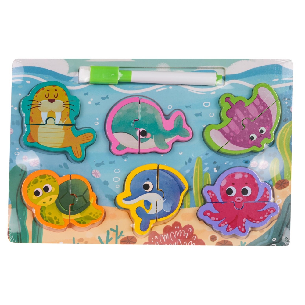 Medinė lenta + dėlionė "Ocean