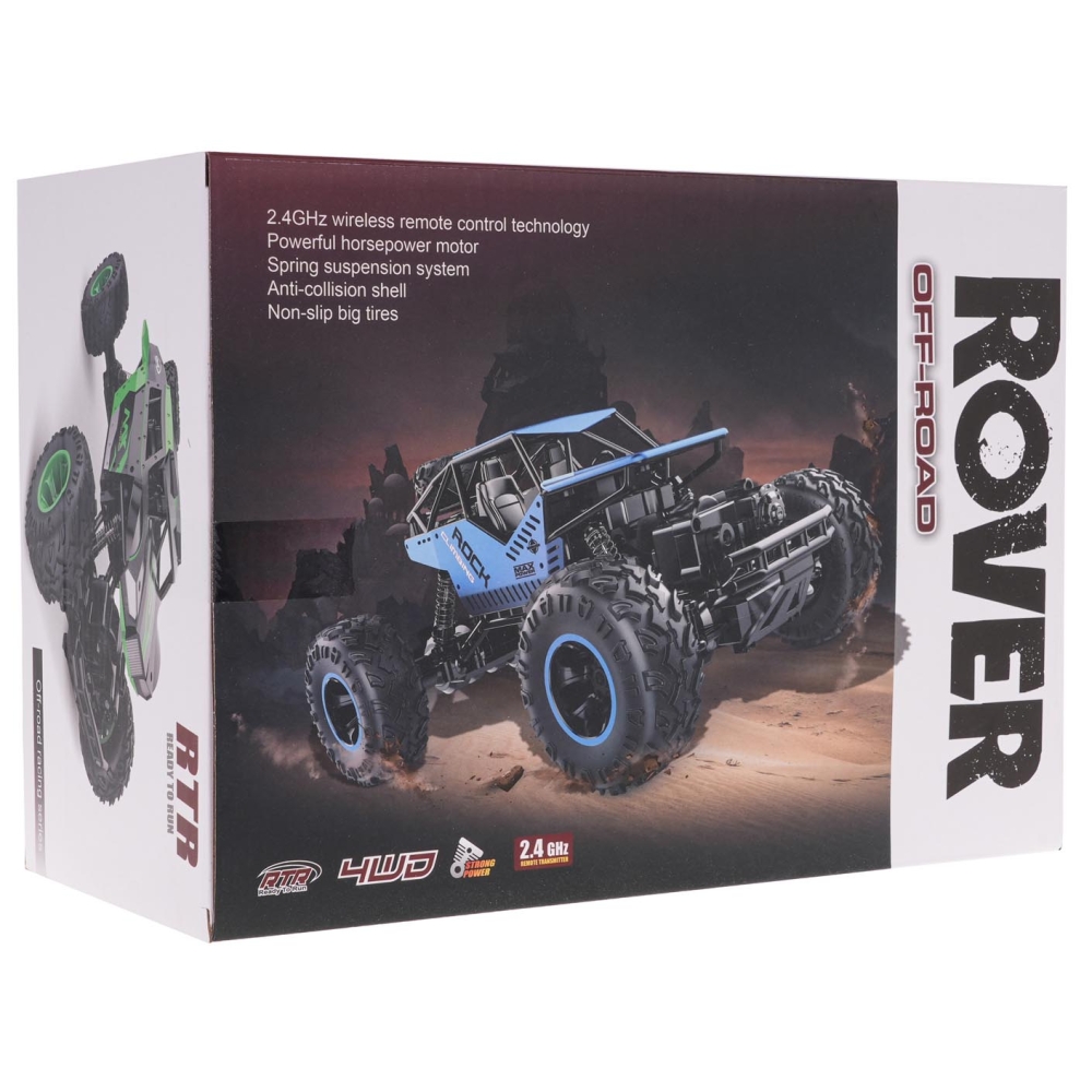 Nuotoliniu būdu valdomas ROVER 1:16 R/C vikšrinis automobilis, juodas