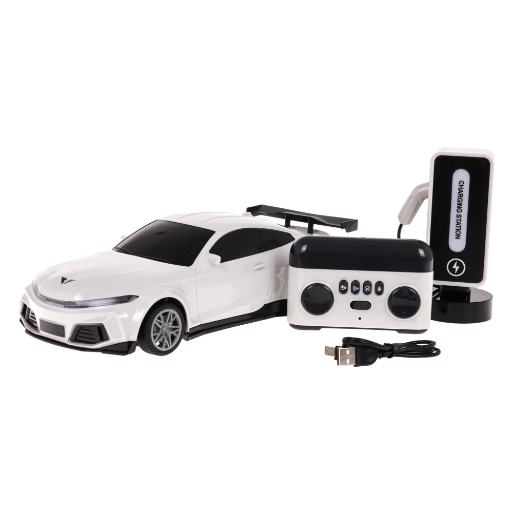 R/C automobilis + įkrovimo stotelė, balta