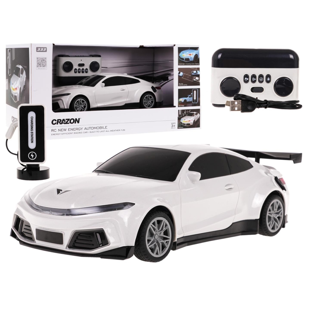 R/C automobilis + įkrovimo stotelė, balta