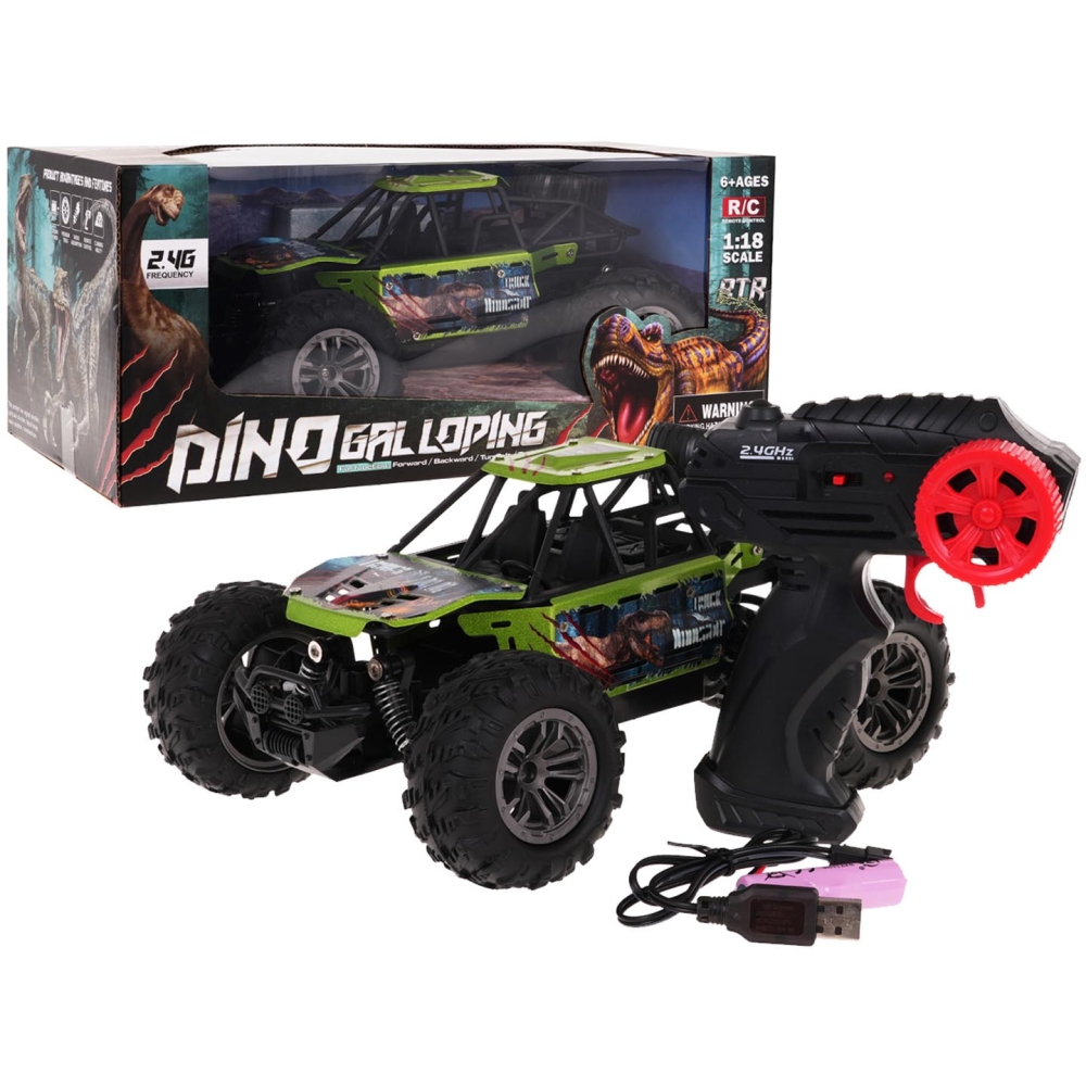 Nuotoliniu būdu valdomas DINO 1:18 R/C vikšrinis automobilis